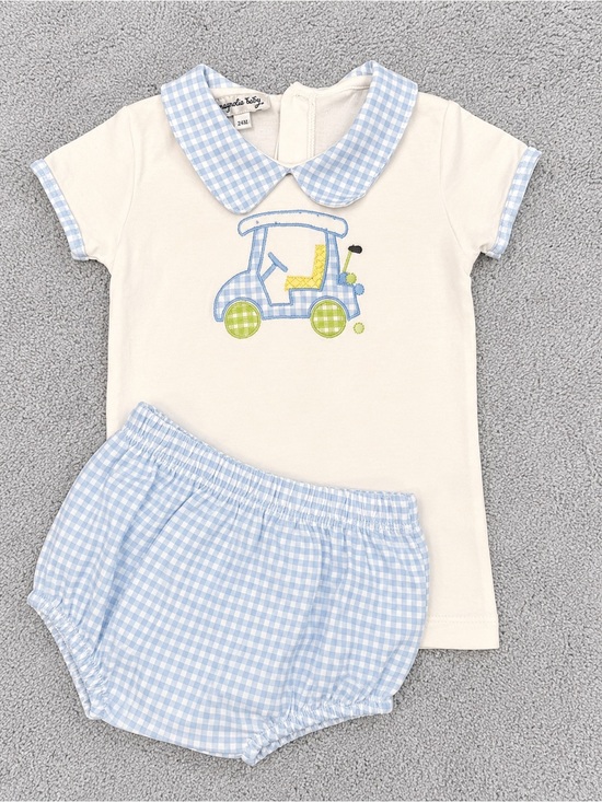 Magnolia Baby Other - Magnolia Baby White & Light Blue Gingham Kids Matching Set